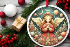Round Christmas Ornament Sublimation|Clipart Product Image 1