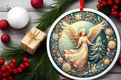 Round Christmas Ornament Sublimation|Clipart Product Image 1