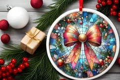 Round Christmas Ornament Sublimation|Clipart Product Image 1