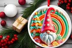 Round Christmas Ornament Sublimation|Clipart Product Image 1