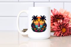 Retro Tropical Gnome Sunset | Clipart Product Image 2