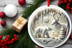Round Christmas Ornament Sublimation|Clipart Product Image 1
