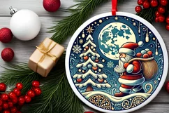 Round Christmas Ornament Sublimation|Clipart Product Image 2