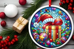 Round Christmas Ornament Sublimation|Clipart Product Image 1