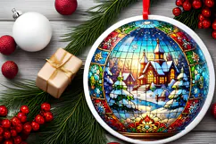 Round Christmass Ornament PNG Product Image 2