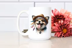 Funny Puppy Wind Watercolor Clipart Product Image 2