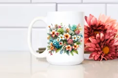 Jar Hawaiian Flowers Illustration Sublimation Clipart Product Image 2