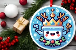 Round Christmas Ornament Sublimation|Clipart Product Image 1