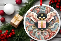Round Christmas Ornament Sublimation|Clipart Product Image 1