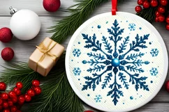 Round Christmas Ornament Sublimation|Clipart Product Image 2
