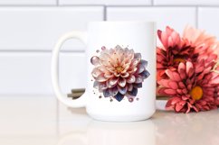 Dahlia with Watercolor Splash | Sublimation | Clipart Product Image 2