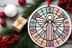 Round Christmas Ornament Sublimation|Clipart Product Image 1