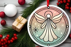 Round Christmas Ornament Sublimation|Clipart Product Image 1