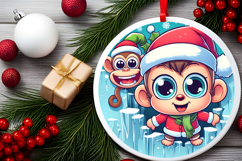 Round Christmass Ornament PNG Product Image 2