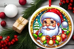 Round Christmas Ornament Sublimation|Clipart Product Image 1