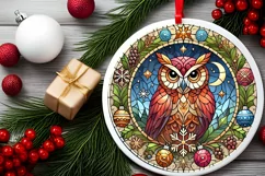Round Christmas Ornament Sublimation|Clipart Product Image 1