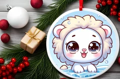 Round Christmas Ornament Sublimation|Clipart Product Image 2
