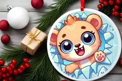 Round Christmas Ornament Sublimation|Clipart Product Image 2