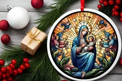 Round Christmas Ornament Sublimation|Clipart Product Image 1