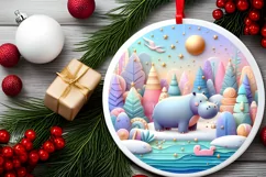 Round Christmas Ornament Sublimation|Clipart Product Image 2
