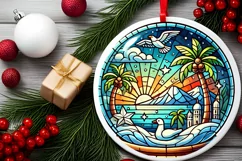 Round Christmas Ornament Sublimation|Clipart Product Image 1