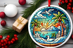 Round Christmass Ornament PNG Product Image 2