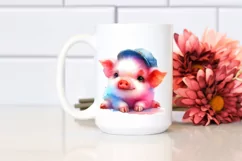 Cute Baby Pig Illustration Sublimation Clipart Product Image 2