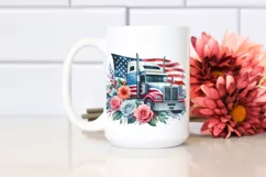Semi Truck USA Flag Flowers Product Image 2