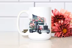 Semi Truck USA Flag Flowers Product Image 2