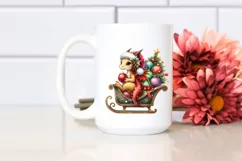 Whimsical Dragon on Christmas Sleigh PNG Product Image 2