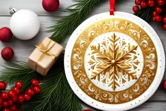 Round Christmas Ornament Sublimation|Clipart Product Image 2