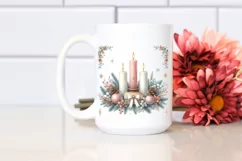Pastel Christmas Candles PNG Product Image 2