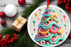Round Christmass Ornament PNG Product Image 2