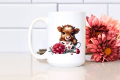 Colorful Baby Highland Cow Clipart Product Image 2