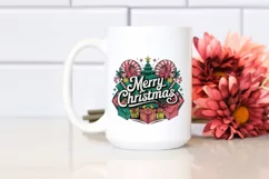 Retro Merry Christmas Clipart PNG Product Image 2
