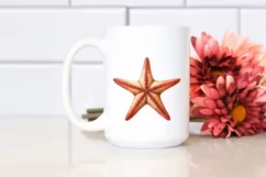 Watercolor Sea Star | Summer Sublimation Clipart Product Image 2