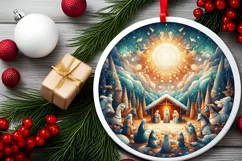 Round Christmas Ornament Sublimation|Clipart Product Image 2