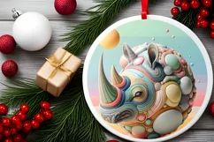 Round Christmas Ornament Sublimation|Clipart Product Image 2
