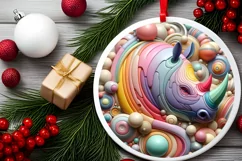 Round Christmas Ornament Sublimation|Clipart Product Image 2