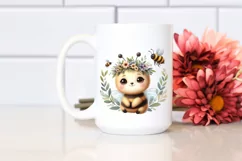 Baby Bee with Floral Wreath Clipart Product Image 2