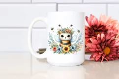 Baby Bee with Floral Wreath Clipart Product Image 2