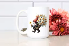 Small Gnome Carrying Large Narcissus Bouquet | Sublimation | Product Image 2