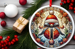 Round Christmass Ornament PNG Product Image 2