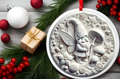 Round Christmas Ornament Sublimation|Clipart Product Image 1