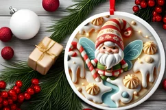 Round Christmas Ornament Sublimation|Clipart Product Image 1