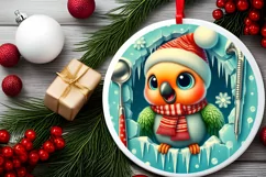 Round Christmas Ornament Sublimation|Clipart Product Image 2