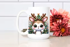 Cute Bunny with Reindeer Horns PNG Product Image 2