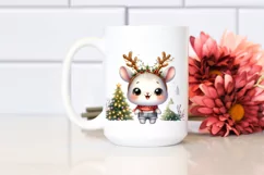 Cute Bunny with Reindeer Horns PNG Product Image 2