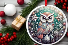 Round Christmas Ornament Sublimation|Clipart Product Image 1