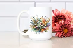 Abstract Colorful Watercolor Bouquet, Transparent PNG Product Image 2